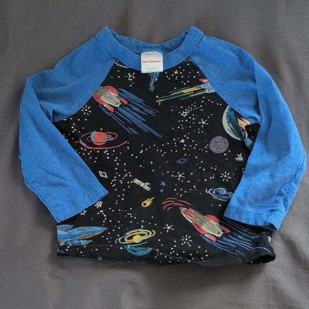 Hannah Andersson 2T Space Long Sleeve Shirt